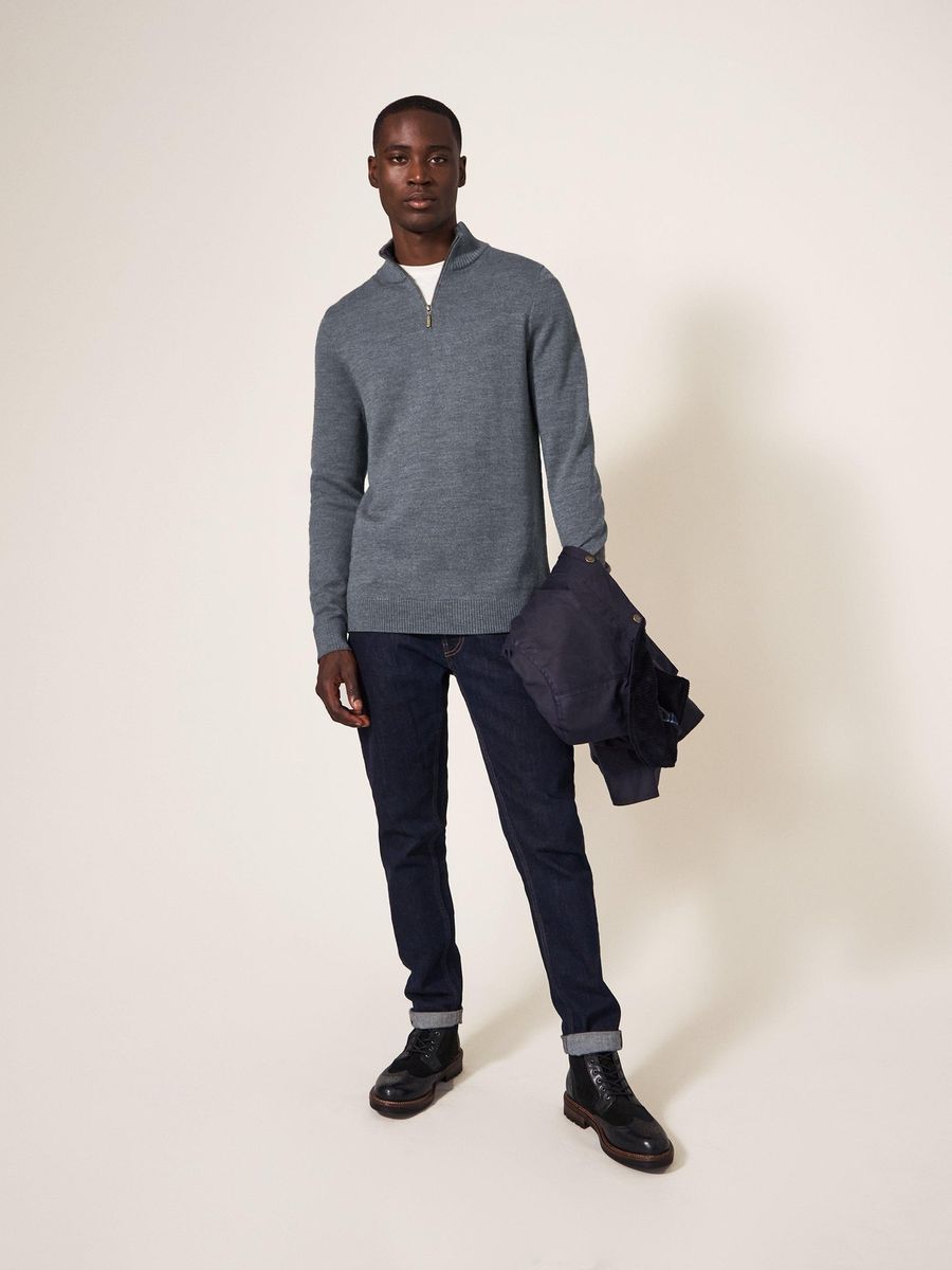 Merino-Wollpullover mit Trichterkragen