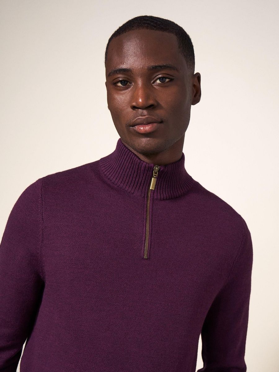 Merinowollpullover mit Trichterkragen