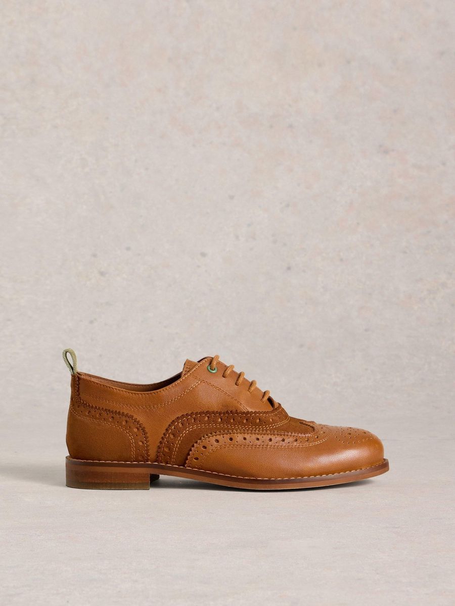Klassische Leder Oxford Schuhe mit Flügelkappe