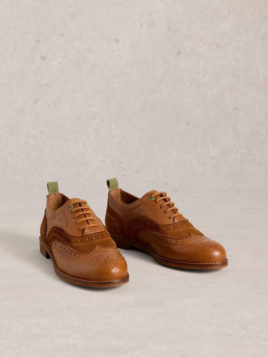 Klassische Leder Oxford Schuhe mit Flügelkappe