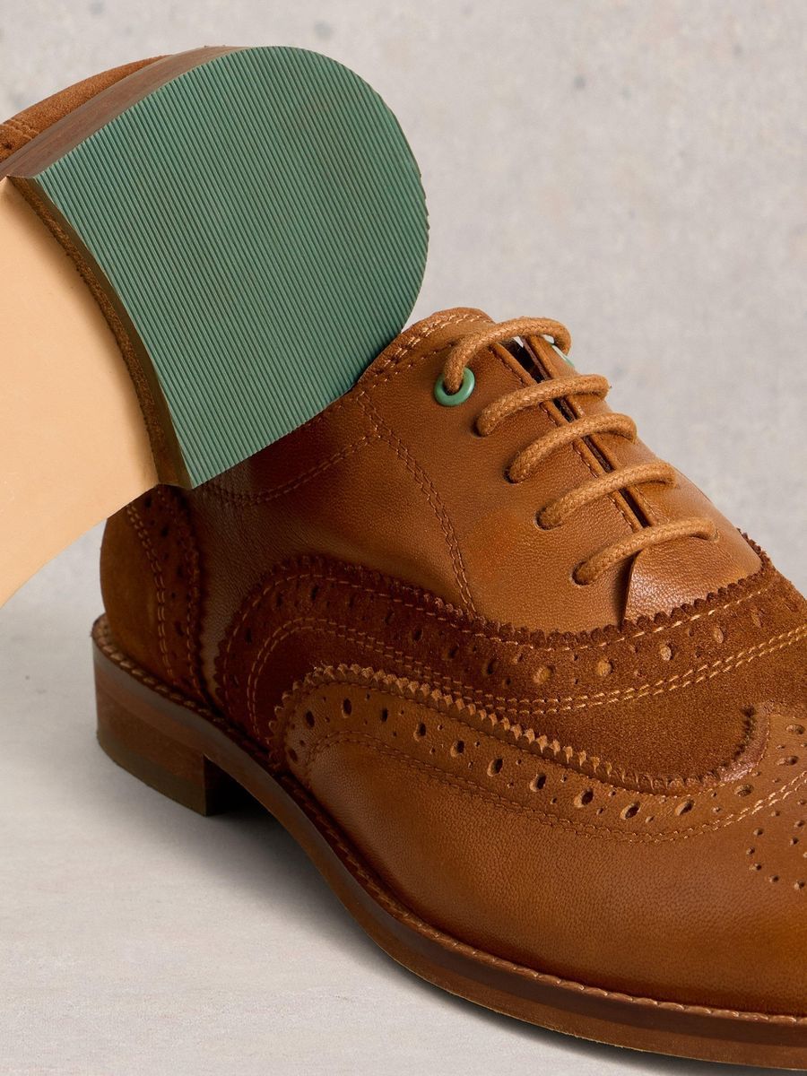 Klassische Leder Oxford Schuhe mit Flügelkappe