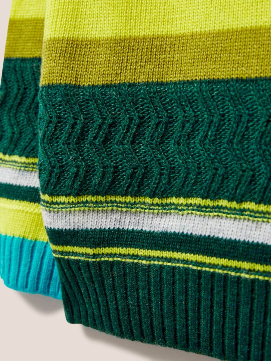 Gestreifter Strickpullover mit Strukturmuster
