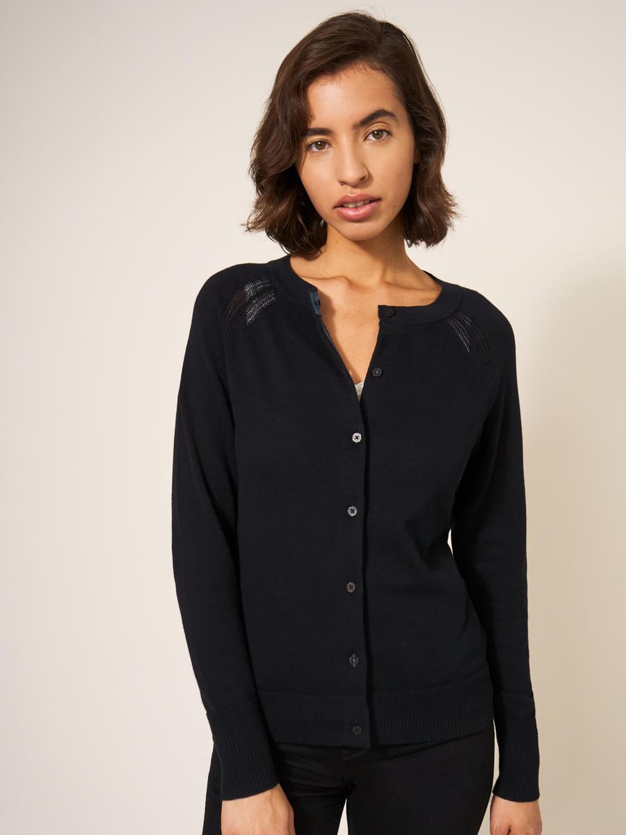 Feine Strickjacke mit Knopfleiste
