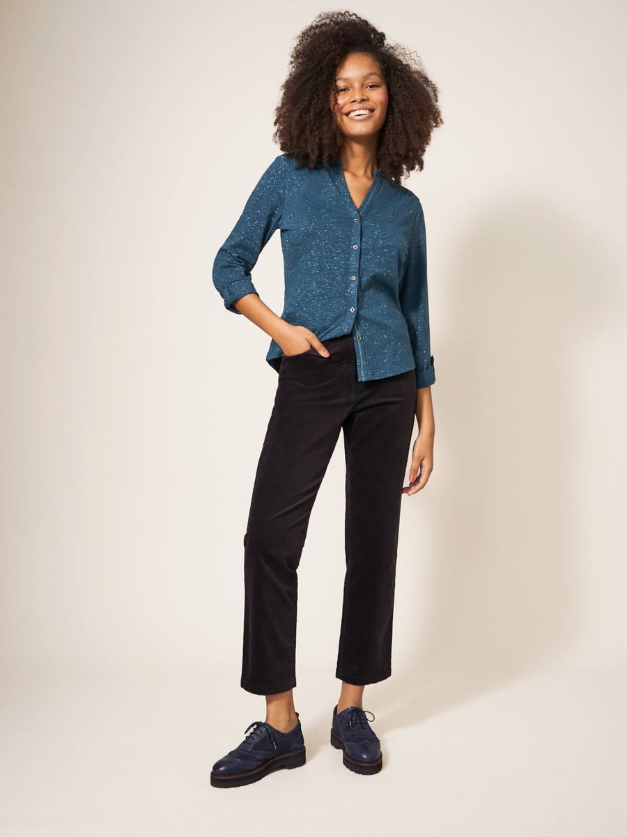 Klassische Cord Cropped Hose