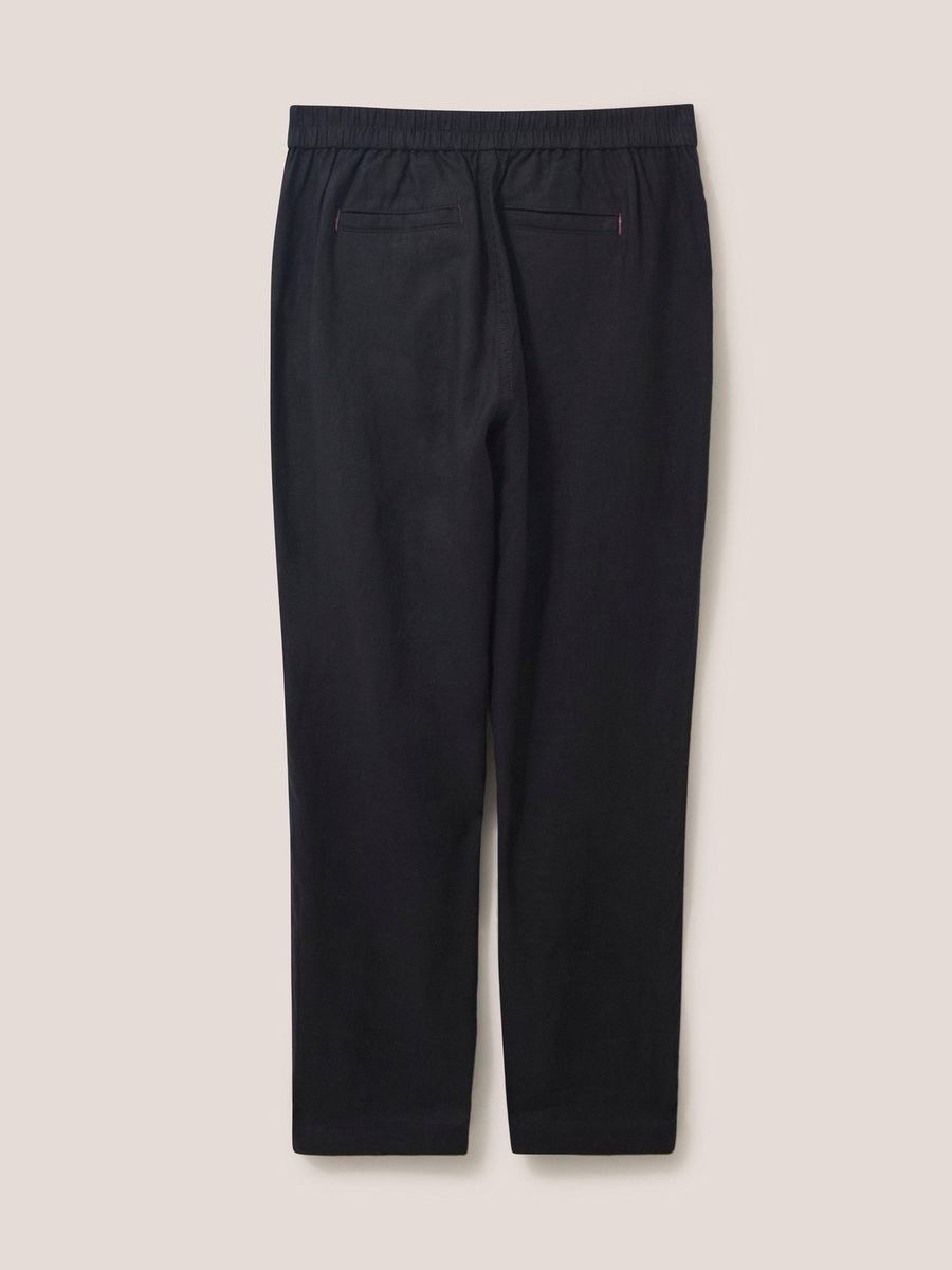 Hochtaillierte Leinenhose mit Bundfalten