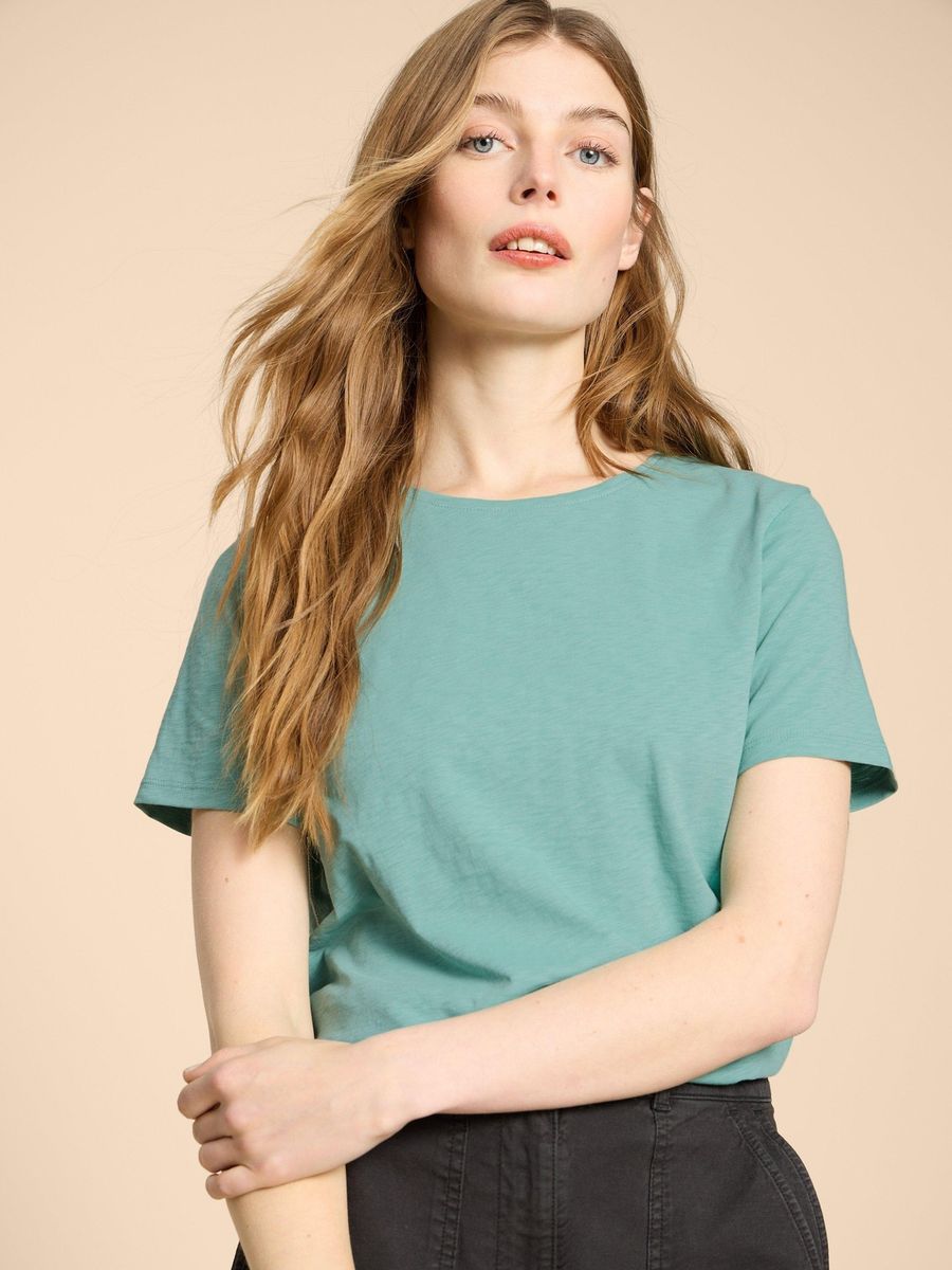 Klassisches Baumwoll-T-Shirt mit Rundhalsausschnitt