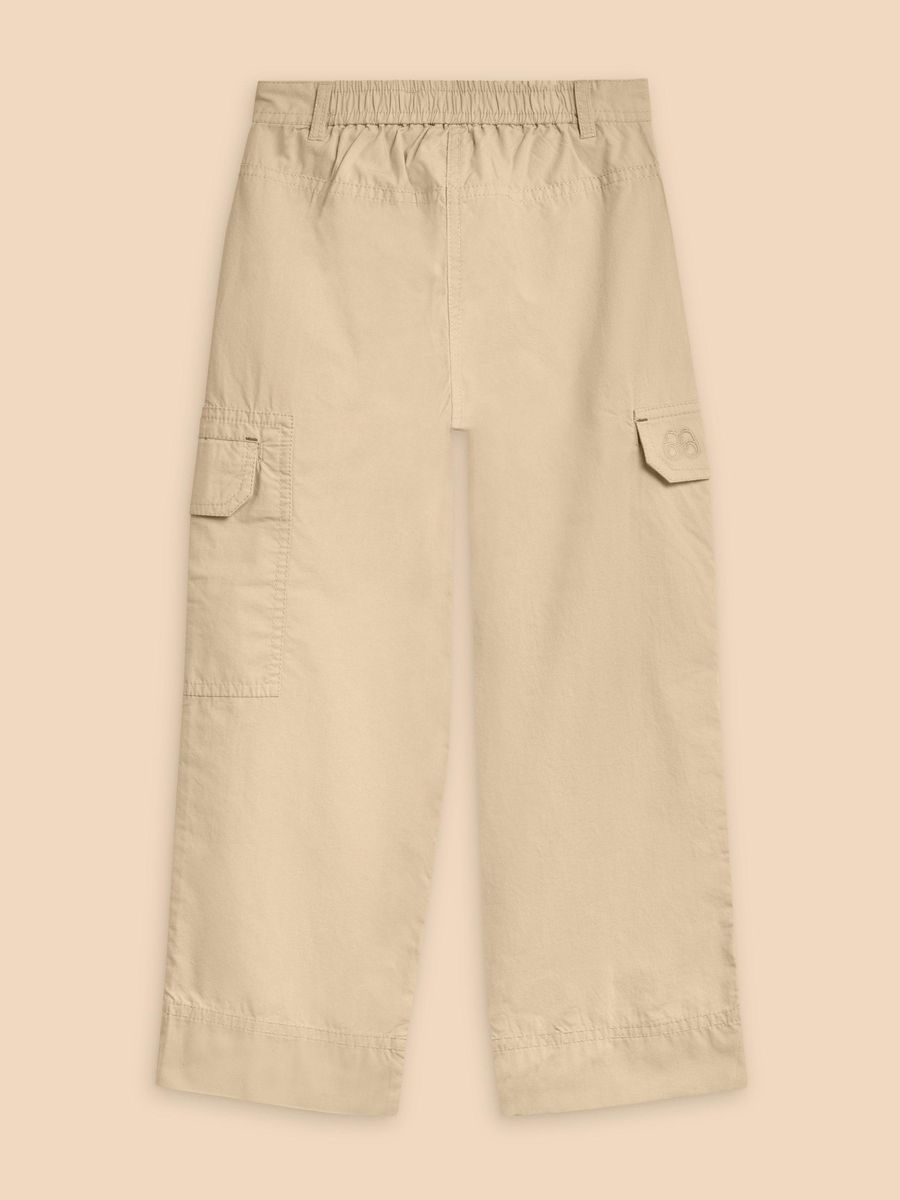 Beige Cargo-Hose mit Taschen und Umschlag