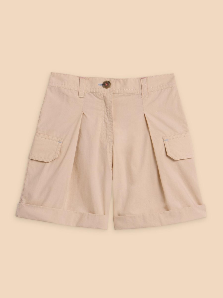 Plissee-Cargo-Shorts aus Baumwolltwill