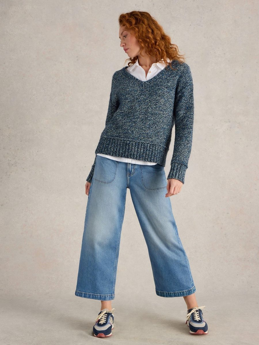 Weit geschnittene Cropped Jeans