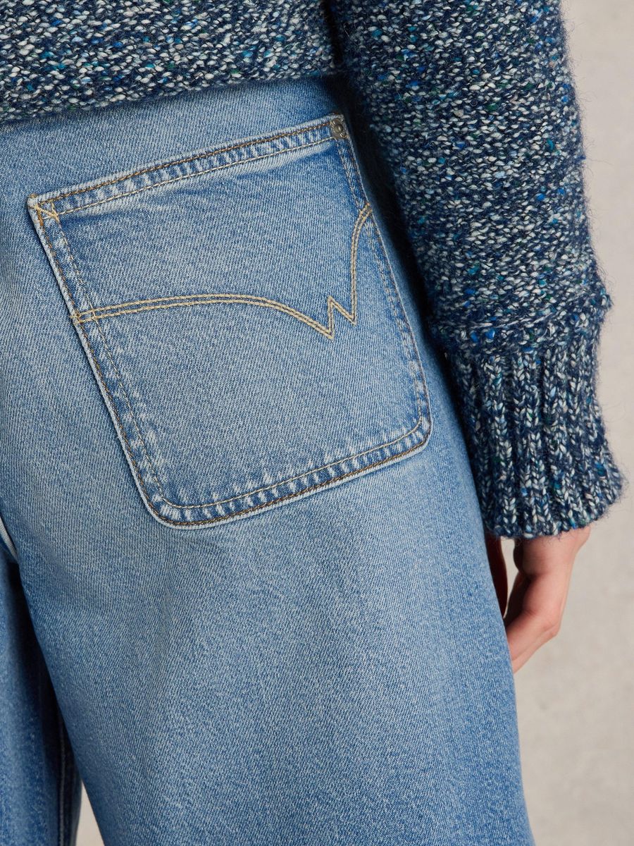 Weit geschnittene Cropped Jeans