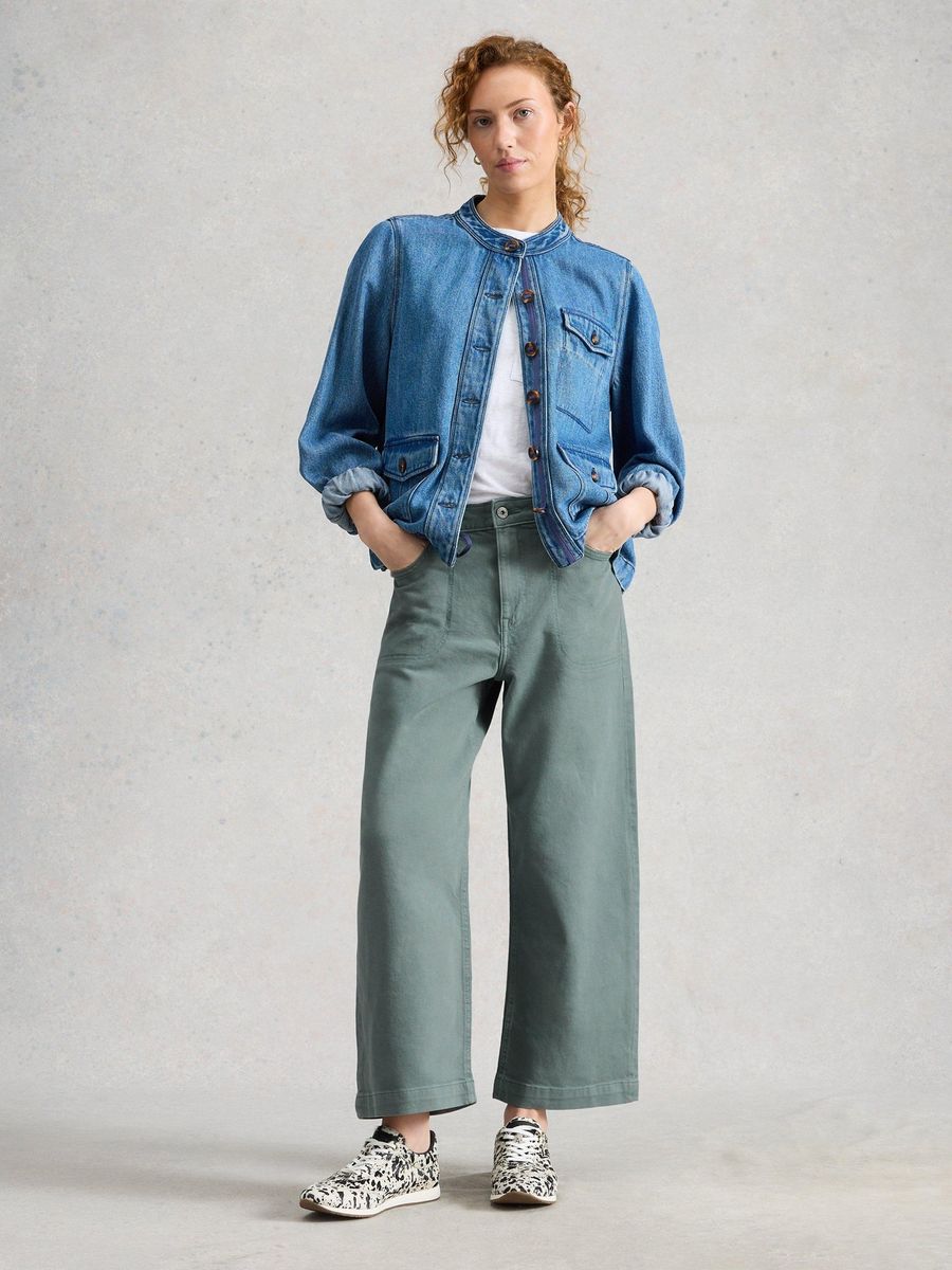Weit geschnittene Cropped Jeans
