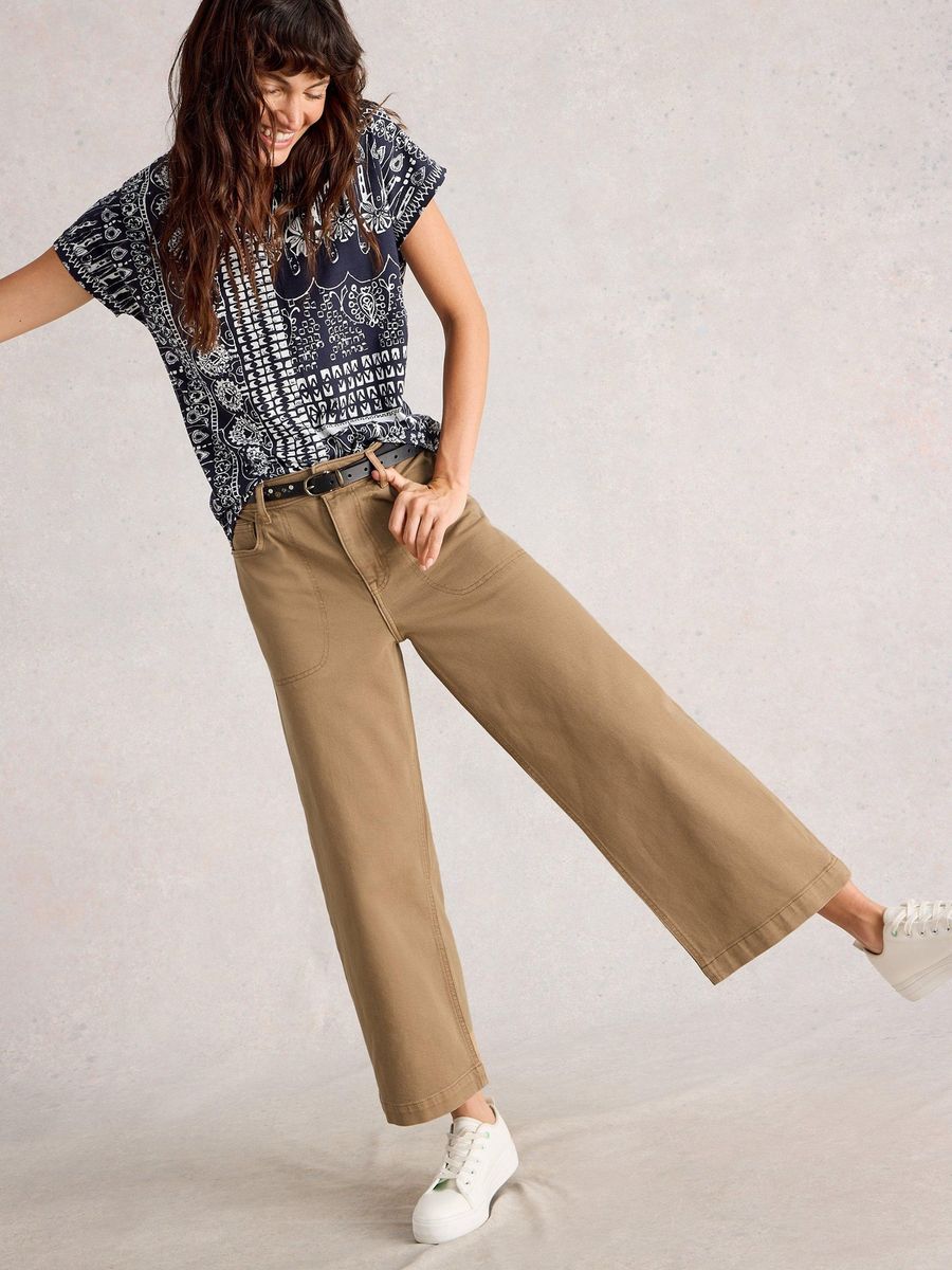 Weit geschnittene Cropped Jeans