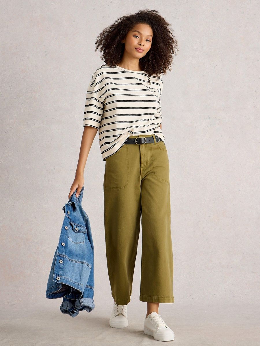 Weit geschnittene Cropped Jeans