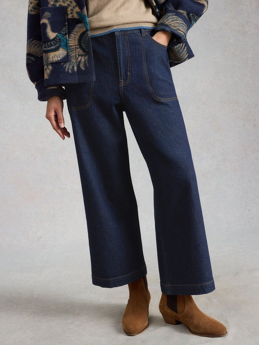 Weit geschnittene Cropped Jeans