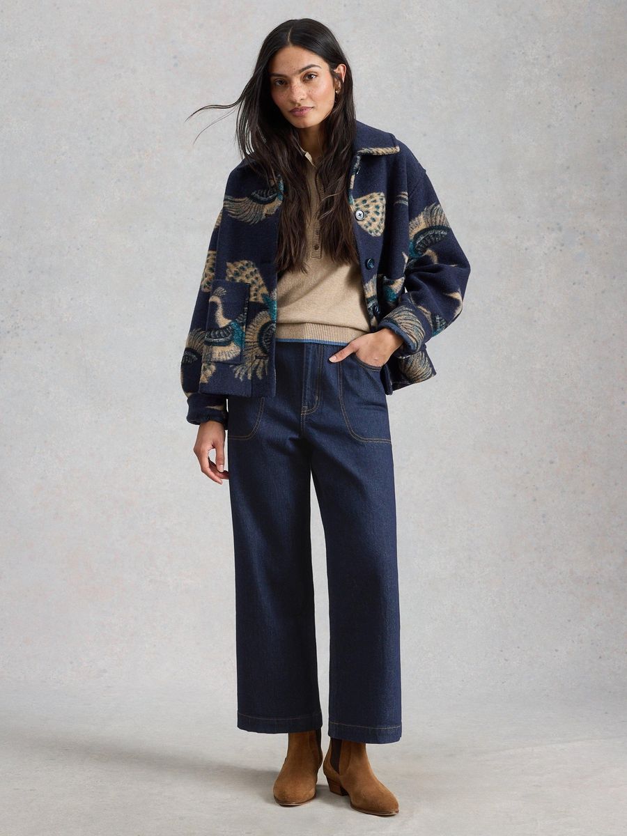 Weit geschnittene Cropped Jeans
