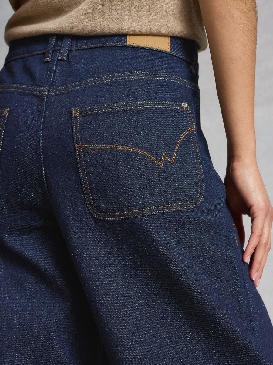 Weit geschnittene Cropped Jeans