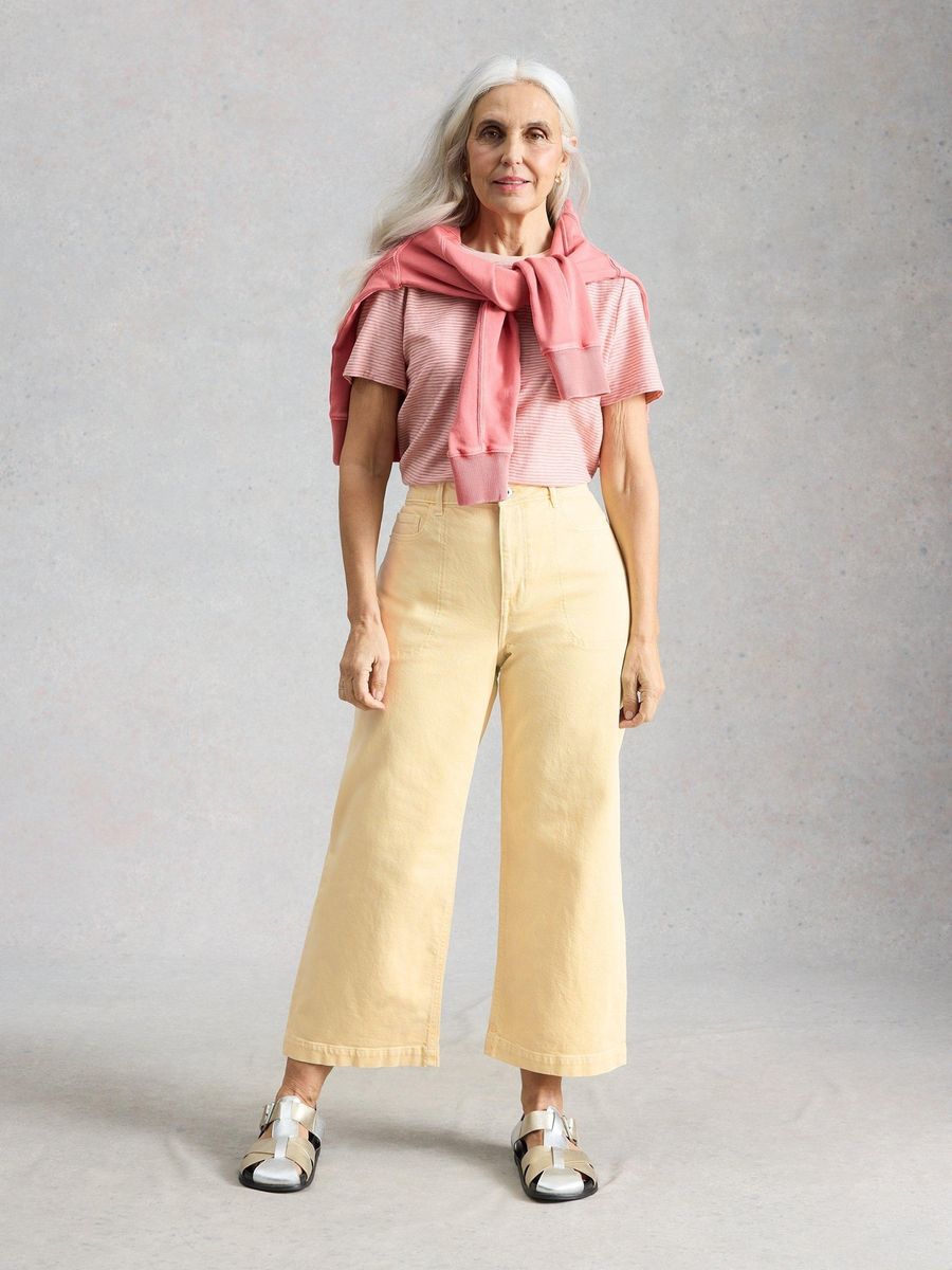 Weit geschnittene Cropped Jeans