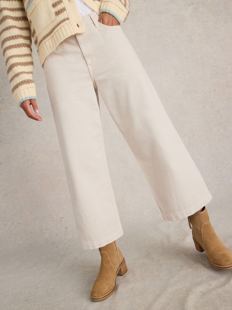 Weit geschnittene Cropped Jeans