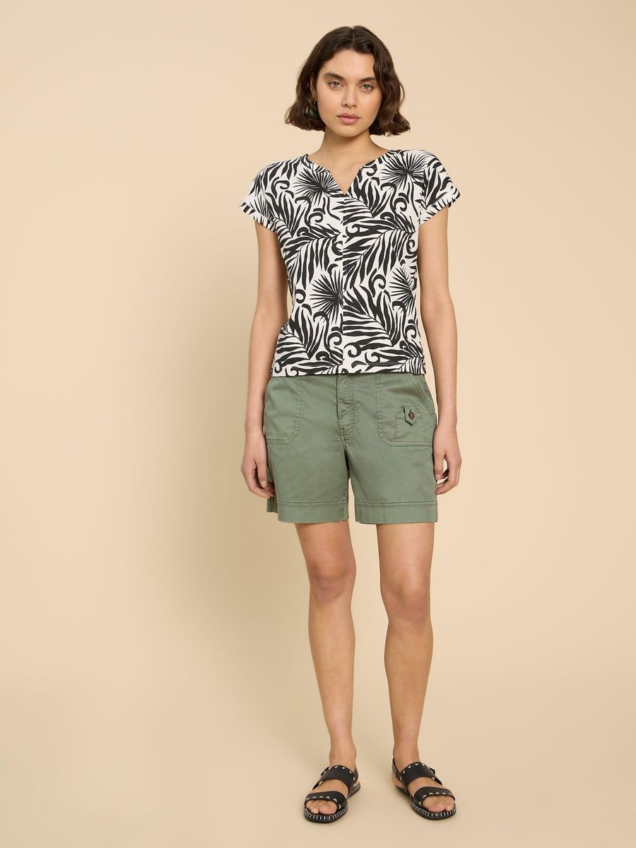 T-Shirt mit Schwarzweiß-Print