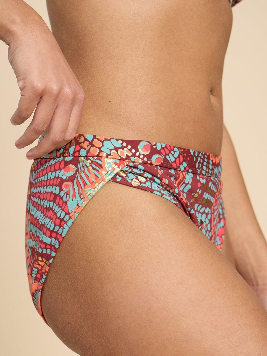 Bikinihose mit Print und mittlerer Leibhöhe