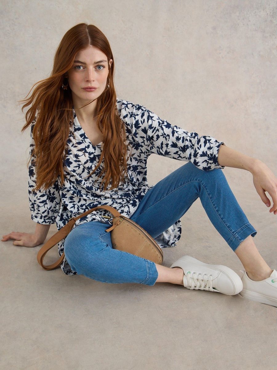 Gekürzte Stretch-Jegging mit elastischem Bund