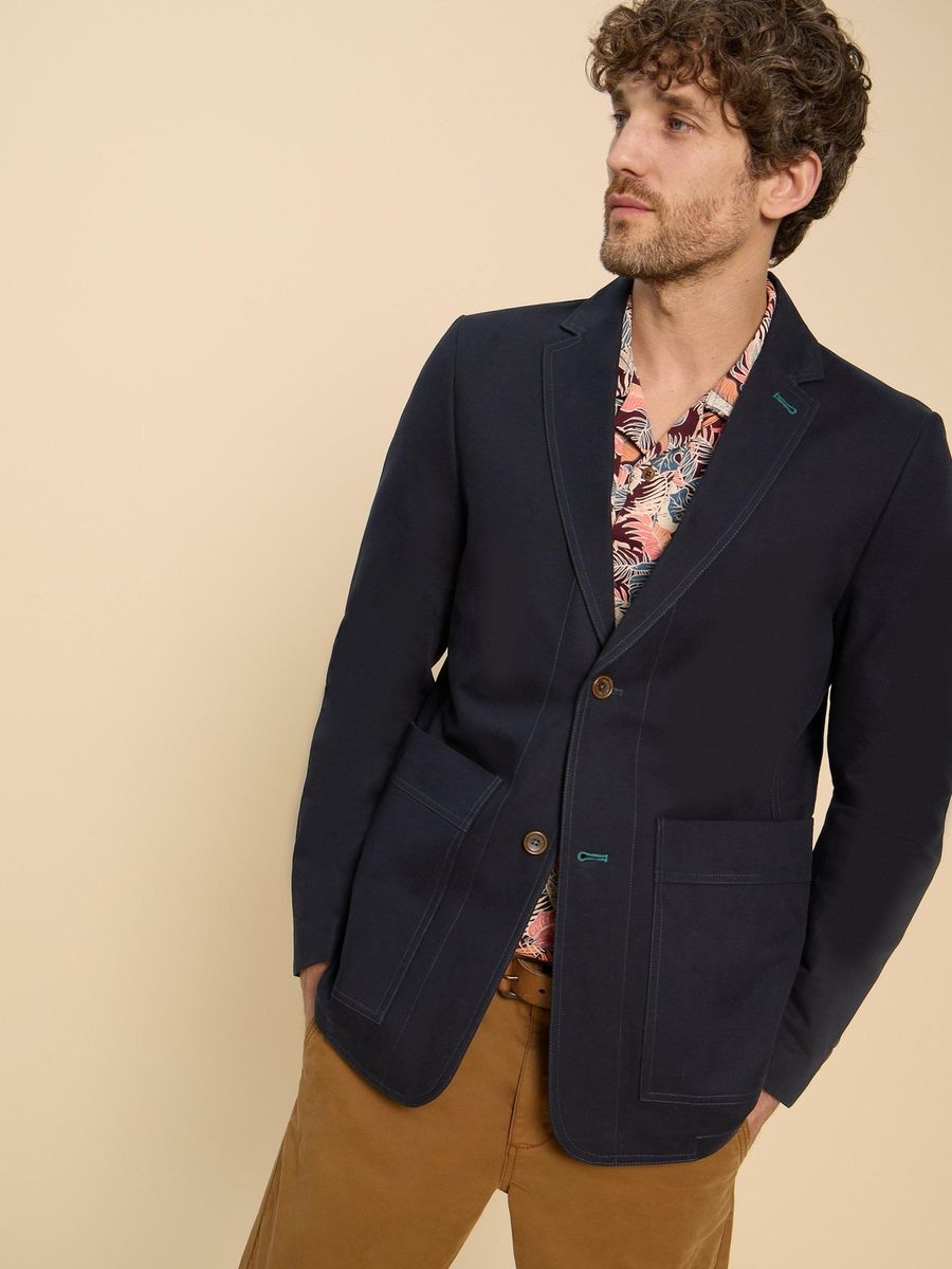 Lässige Blazerjacke aus Baumwollmischung