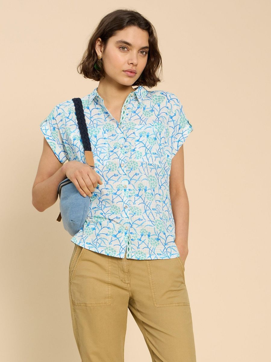 Kurzarm Bluse aus Bio-Baumwolle