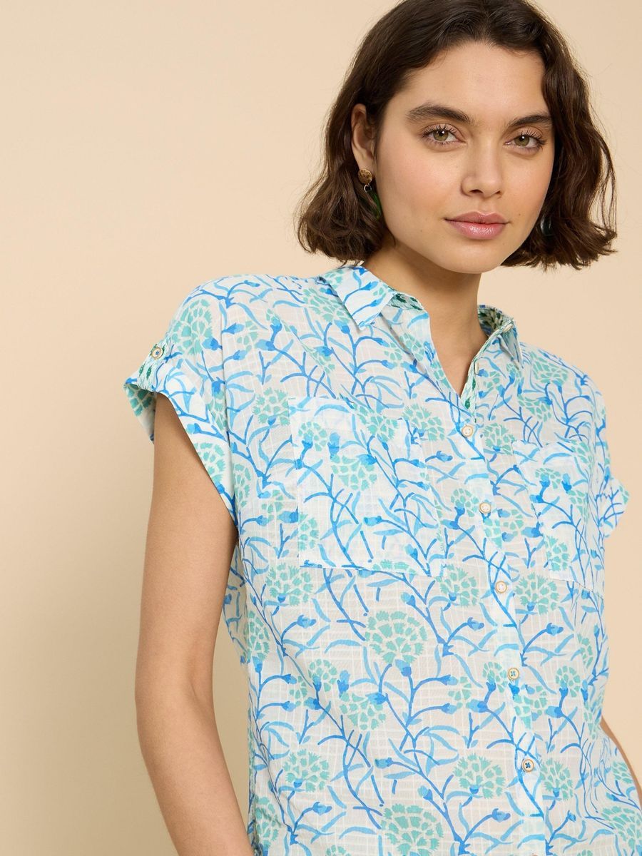 Kurzarm Bluse aus Bio-Baumwolle