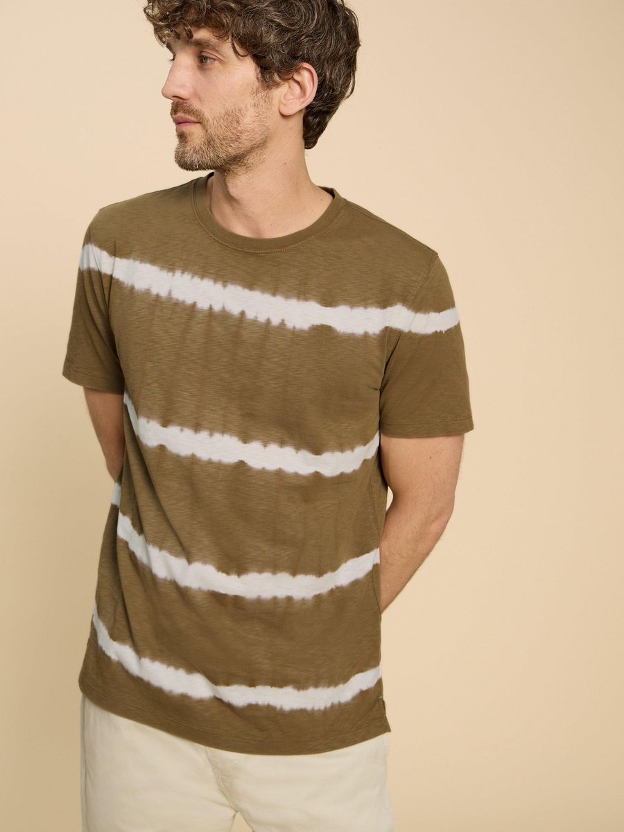 Gestreiftes Batik Baumwoll-T-Shirt