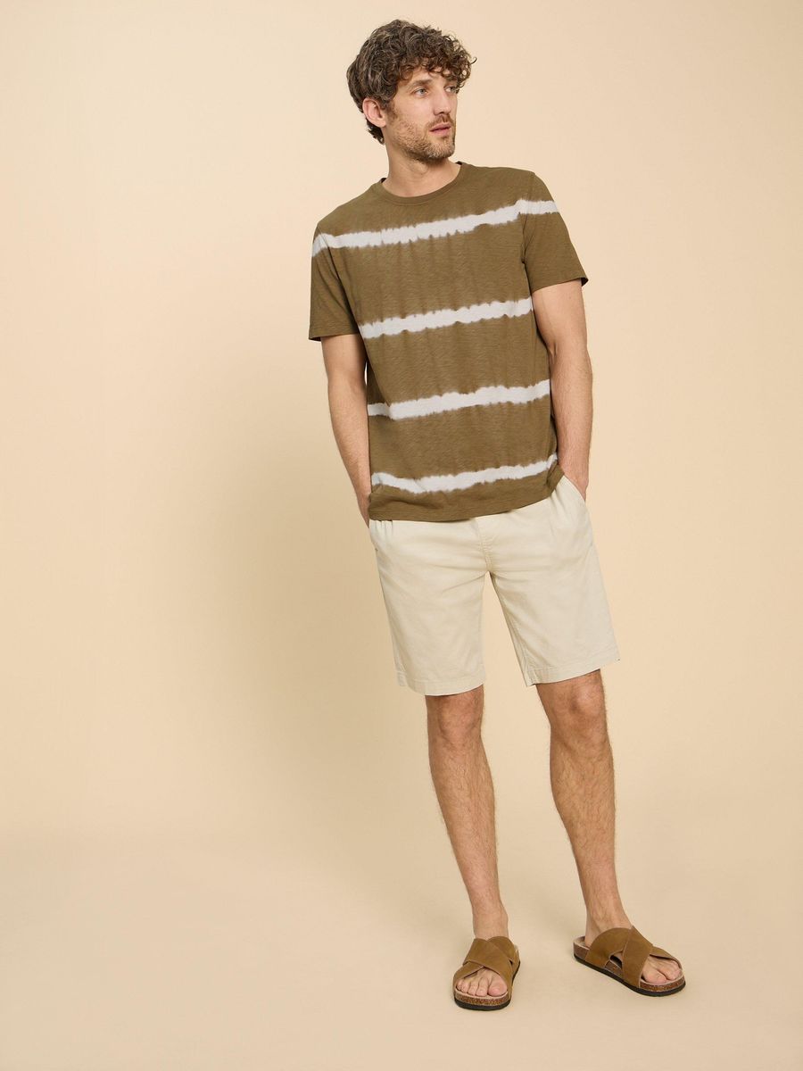 Gestreiftes Batik Baumwoll-T-Shirt
