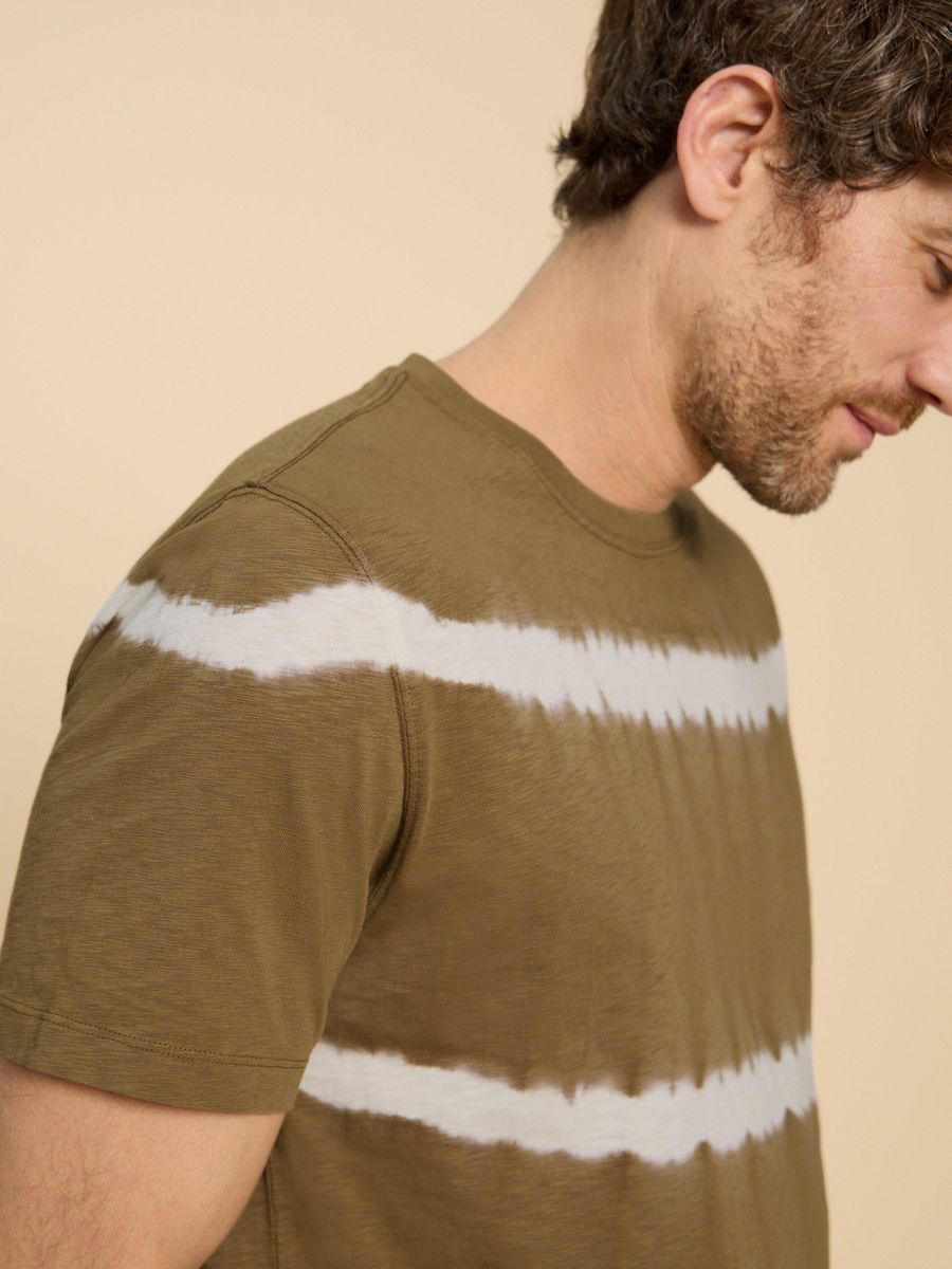 Gestreiftes Batik Baumwoll-T-Shirt