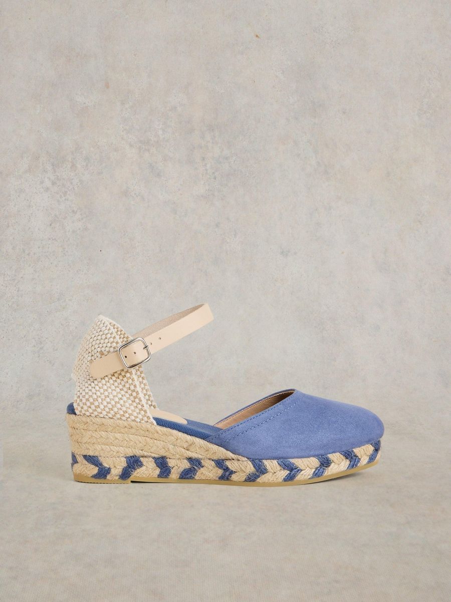 Espadrille-Sandalette aus Wildleder mit Knöchelriemen