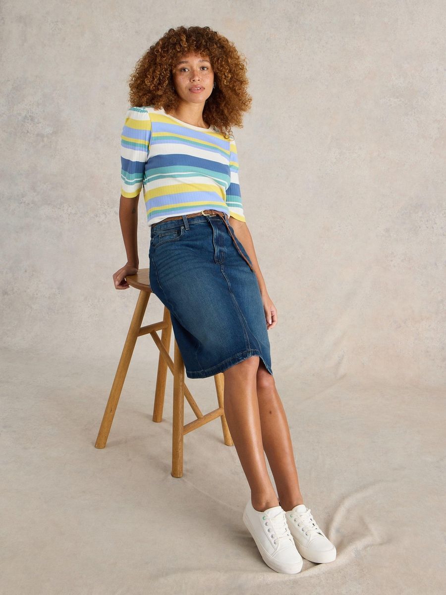 Klassischer Jeansrock in Bleistiftform