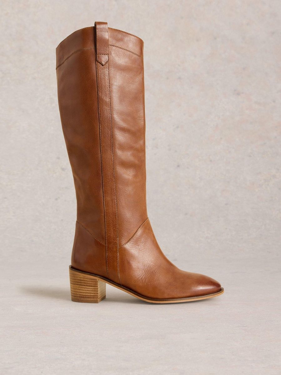 Klassische kniehohe Lederstiefel