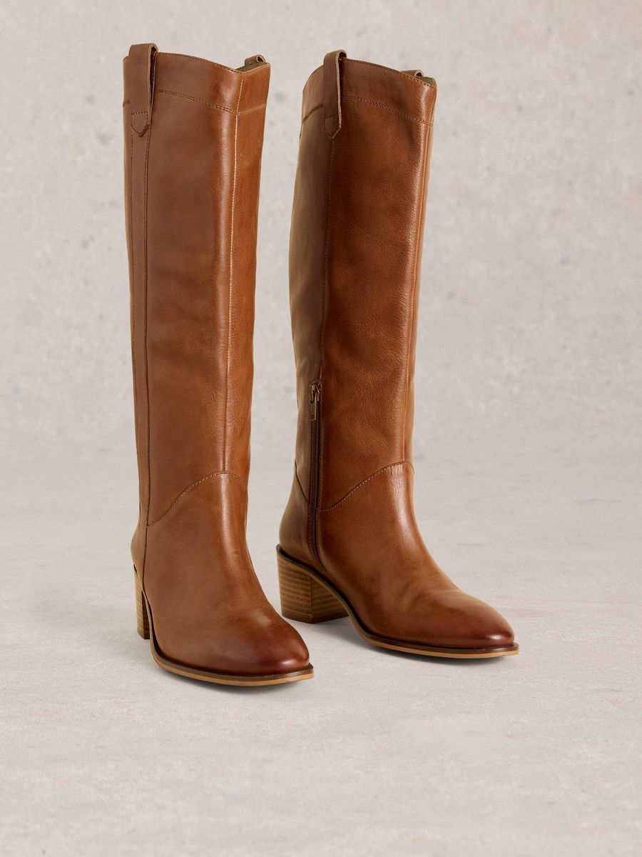 Klassische kniehohe Lederstiefel
