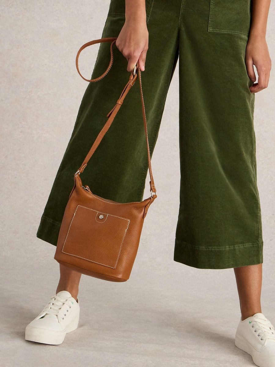 Mini-Leder-Umhängetasche mit Tasche
