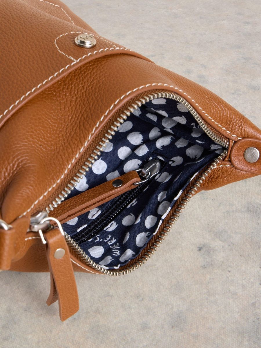 Mini-Leder-Umhängetasche mit Tasche