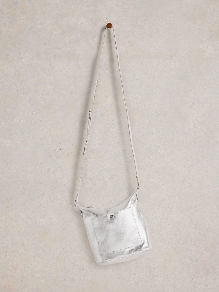 Mini-Leder-Umhängetasche mit Tasche