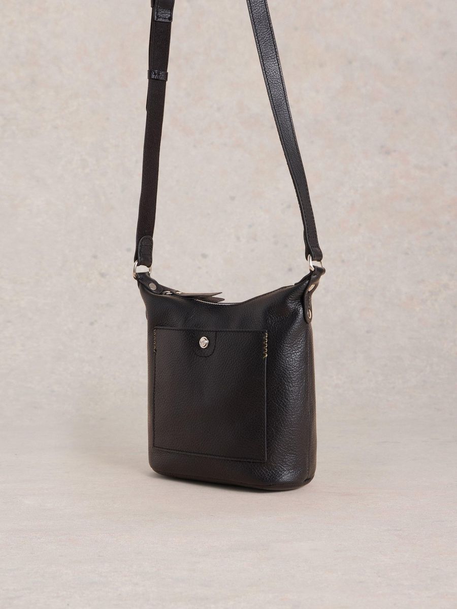 Mini-Leder-Umhängetasche mit Tasche