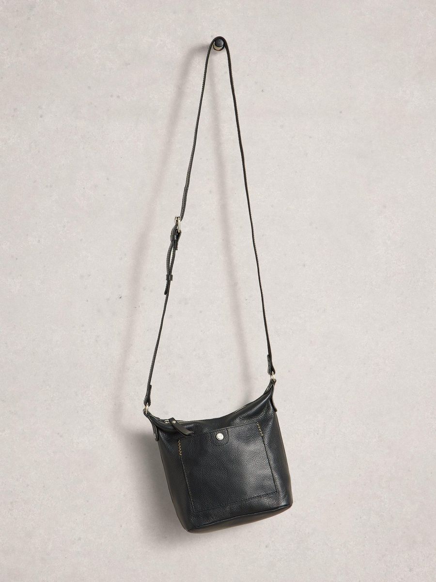 Mini-Leder-Umhängetasche mit Tasche