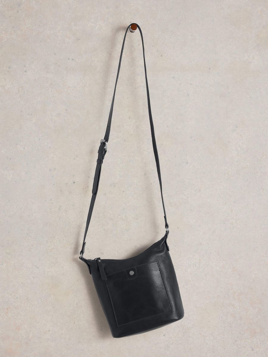 Mini-Leder-Umhängetasche mit Tasche