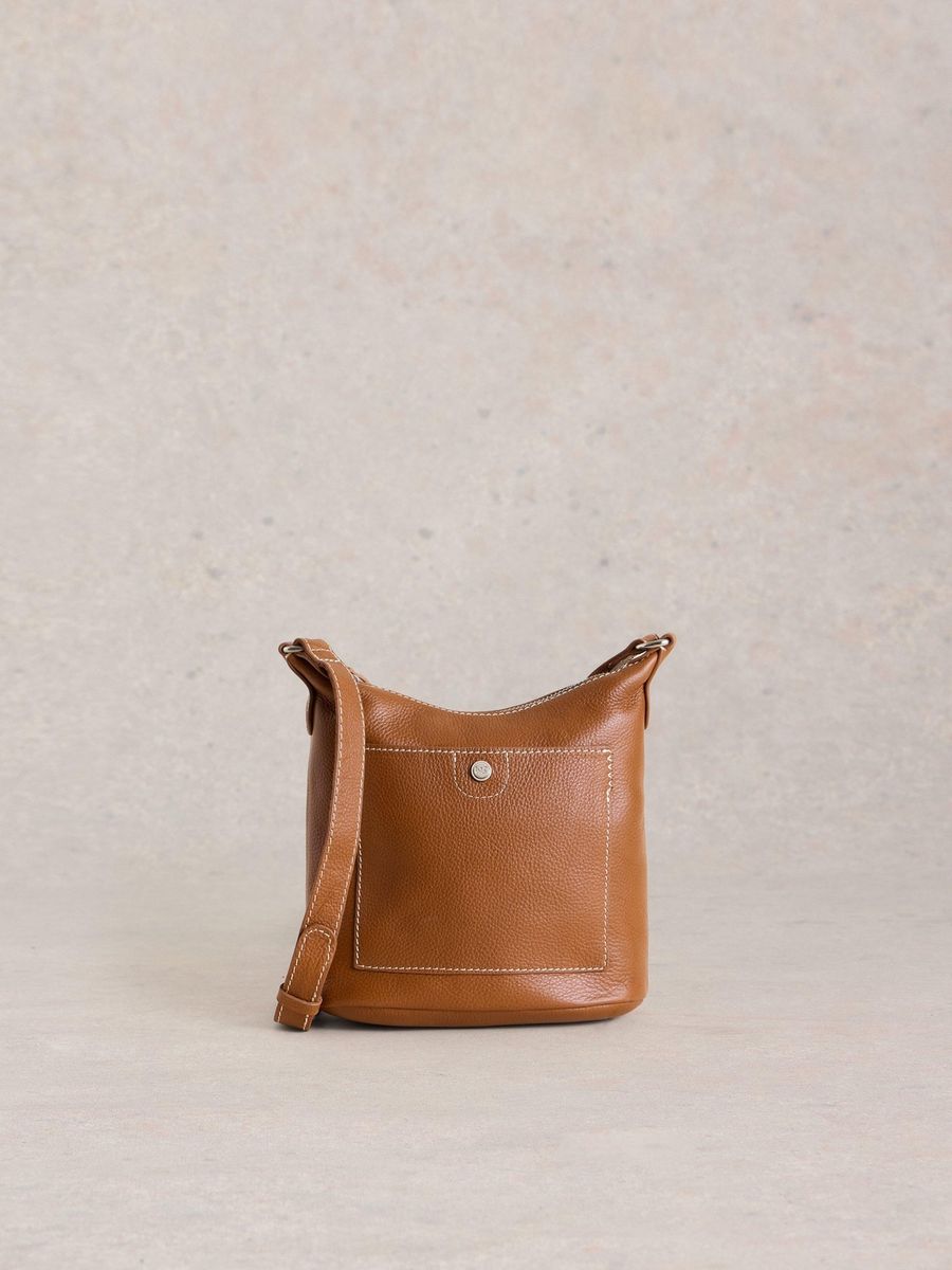 Mini-Leder-Umhängetasche mit Tasche