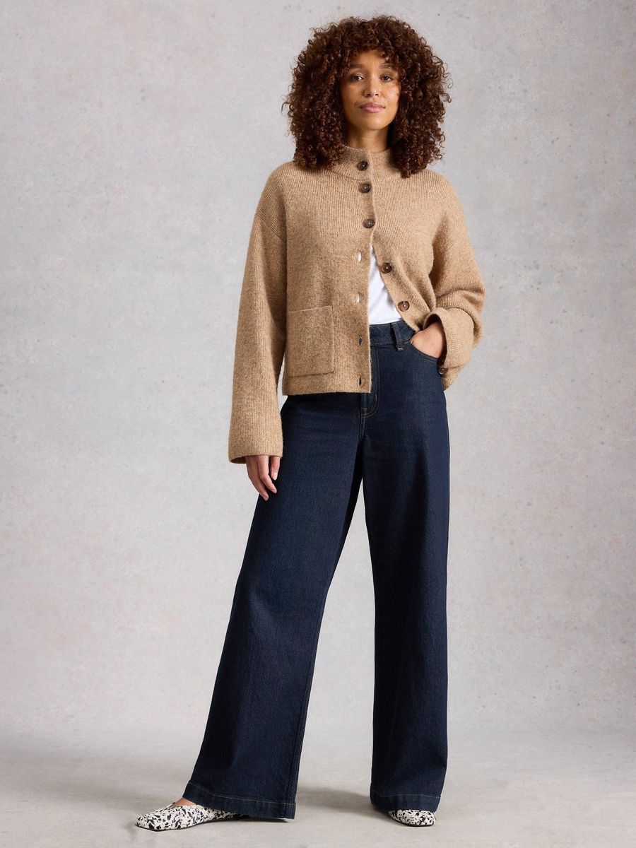Hochtaillierte Jeans mit weitem Bein