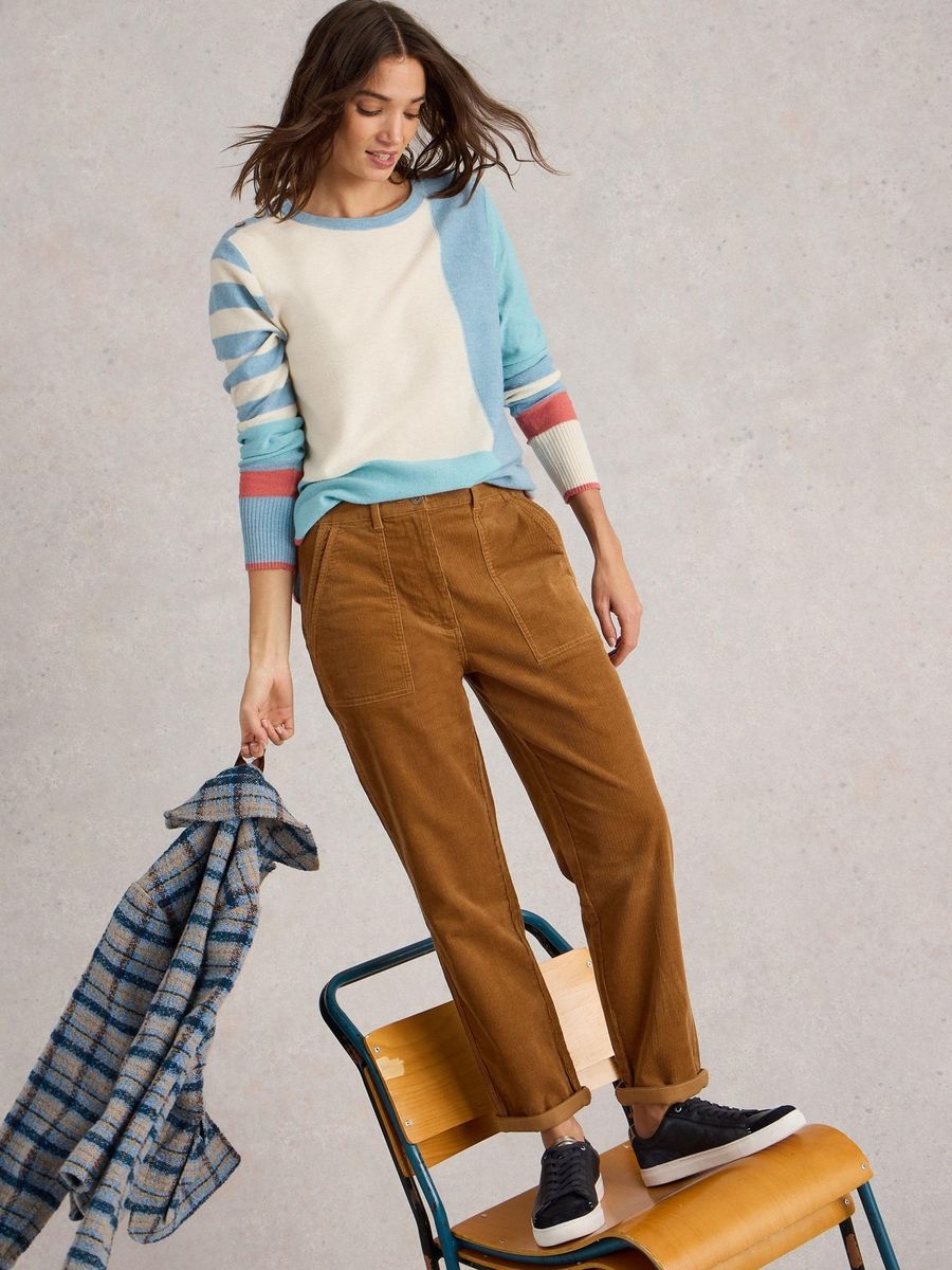 Kordhose mit entspannter Passform und Taschen