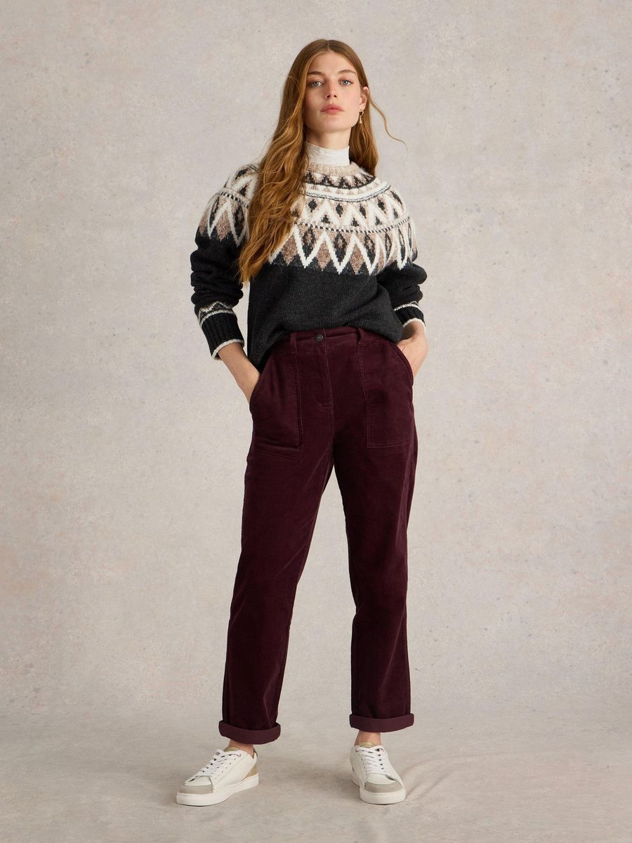 Kordhose mit entspannter Passform und Taschen
