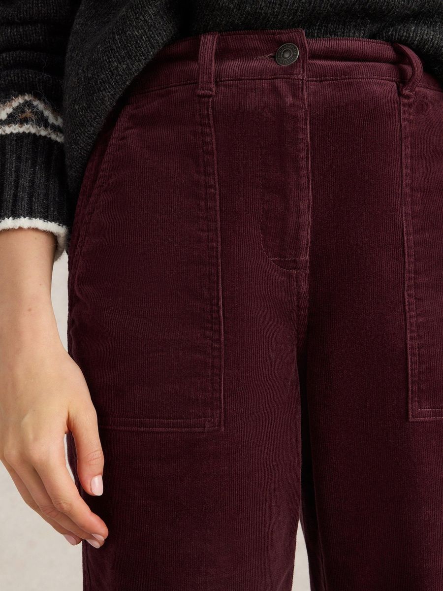 Kordhose mit entspannter Passform und Taschen