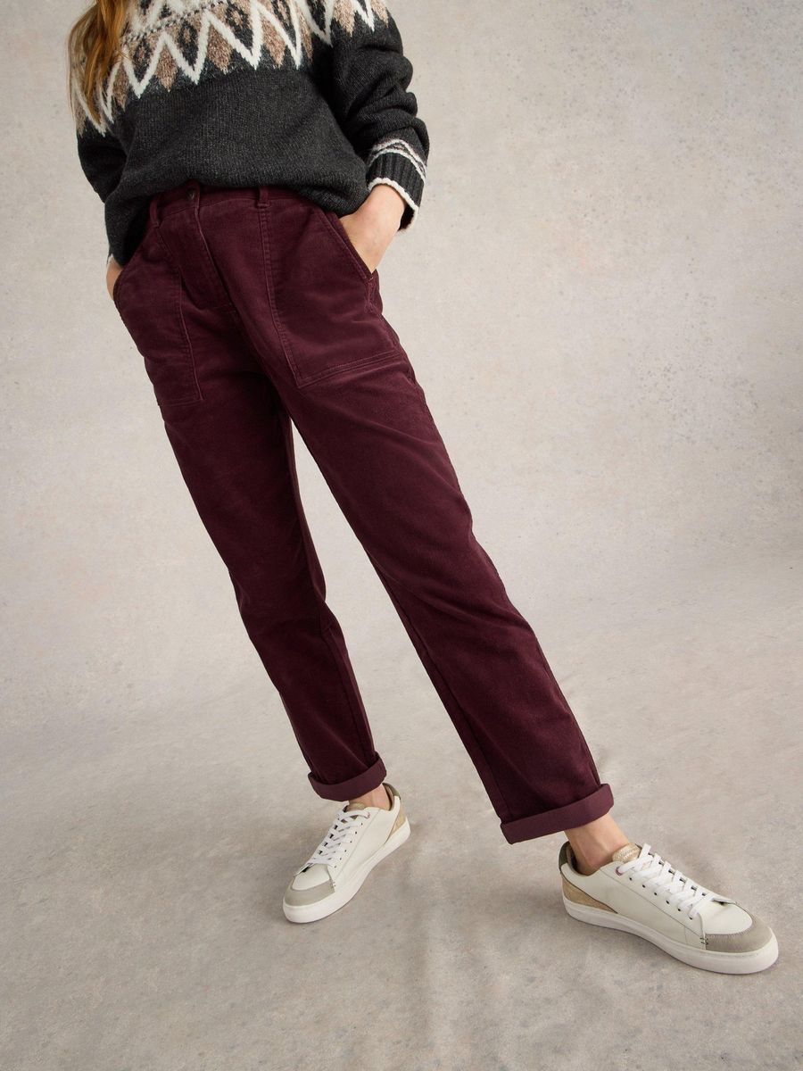 Kordhose mit entspannter Passform und Taschen