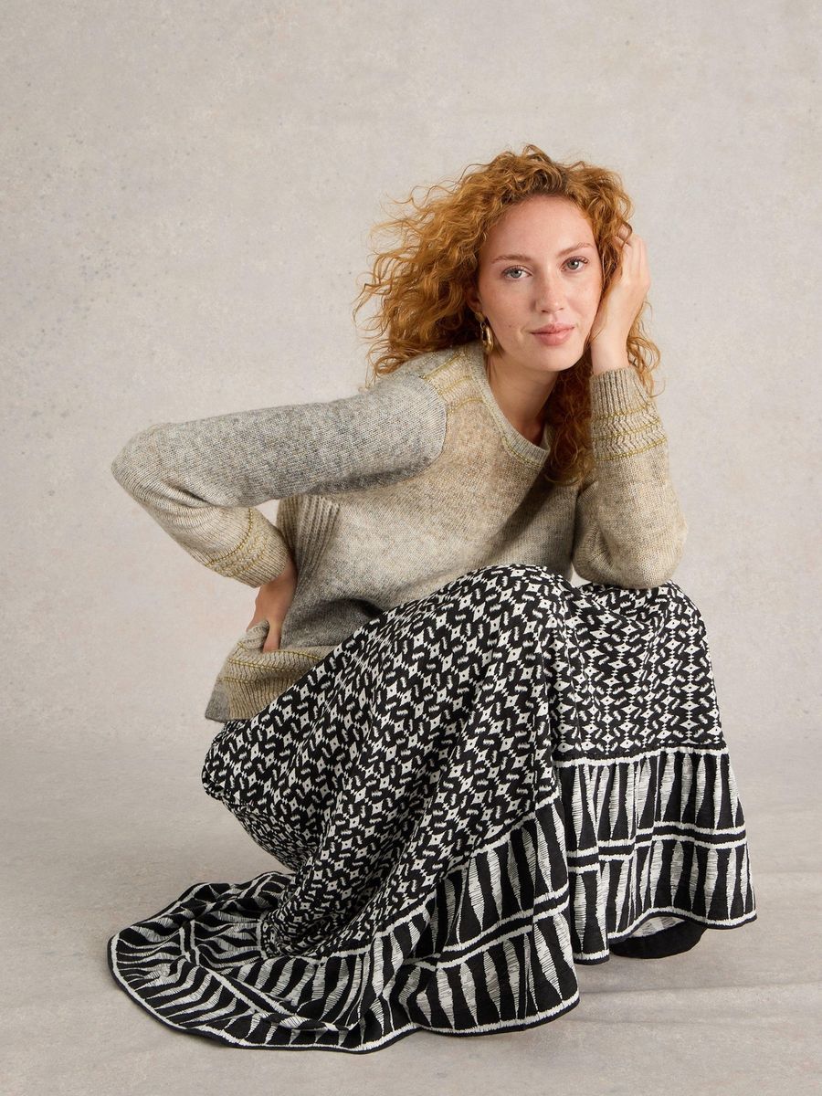 Strickpullover mit Ombre-Färbung und Taschendetail