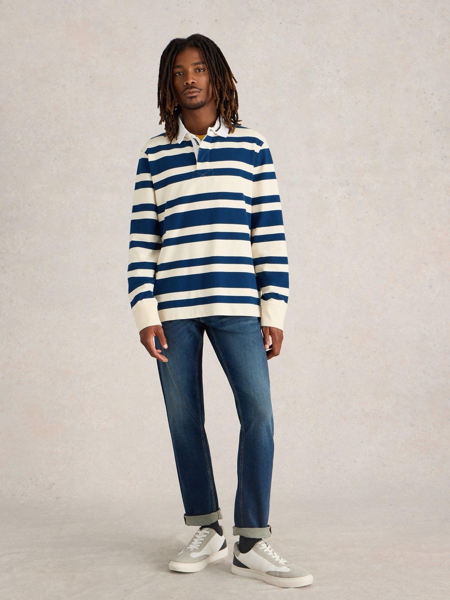 Gestreiftes Langarm-Rugby-Shirt