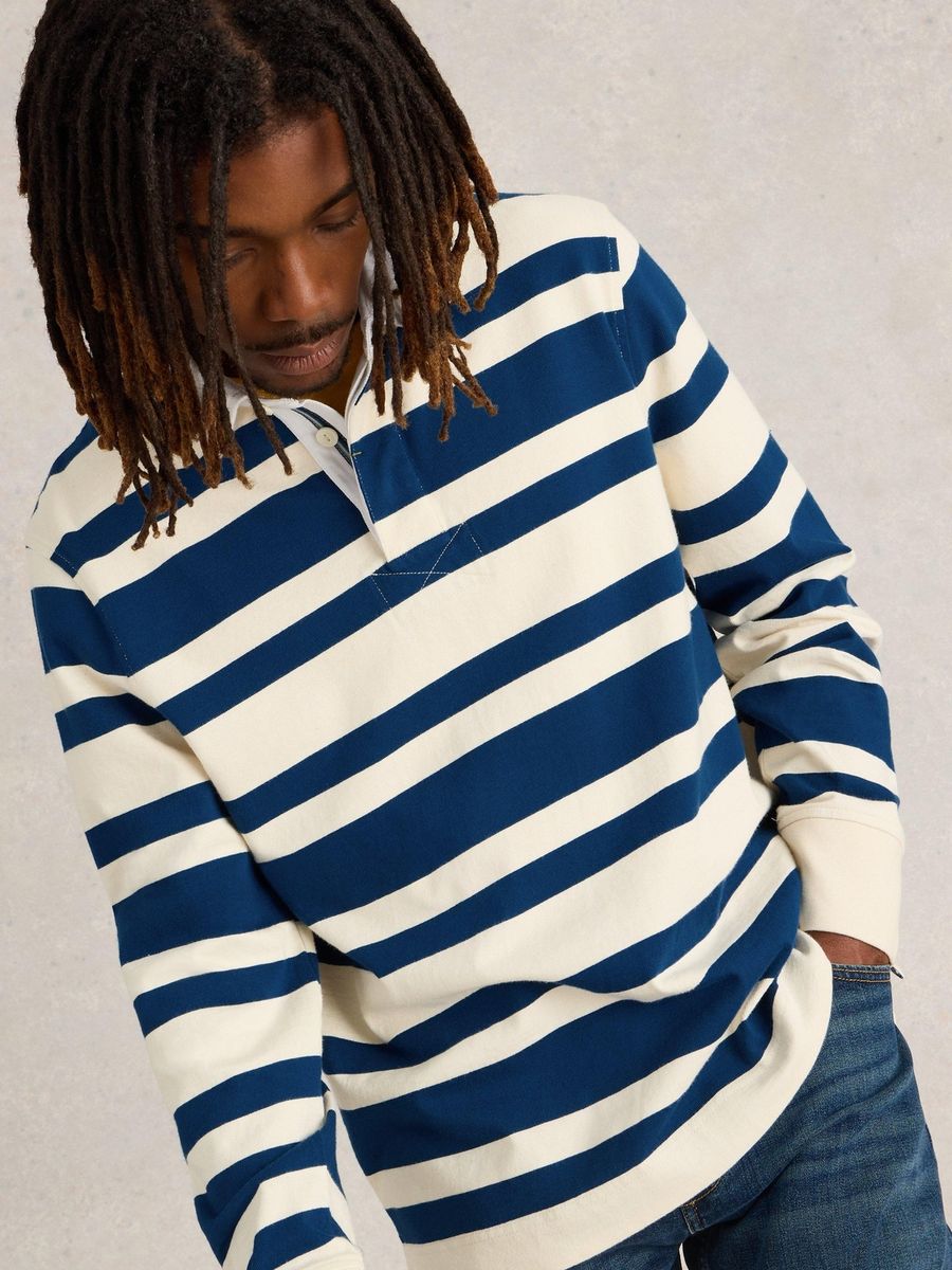 Gestreiftes Langarm-Rugby-Shirt